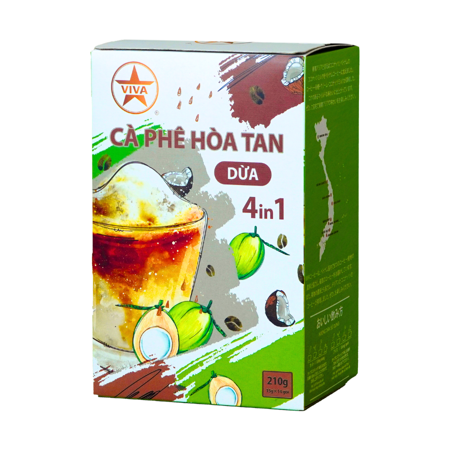 Alternative view of Cà Phê Hòa Tan 4IN1 – Hương Dừa – Hộp 14 Gói X 20G