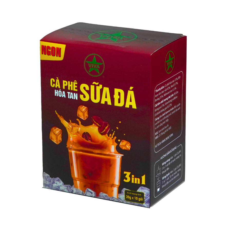 Alternative view of Cà Phê Sữa Hòa Tan Viva 3in1 – Hộp 10 Gói X 20G