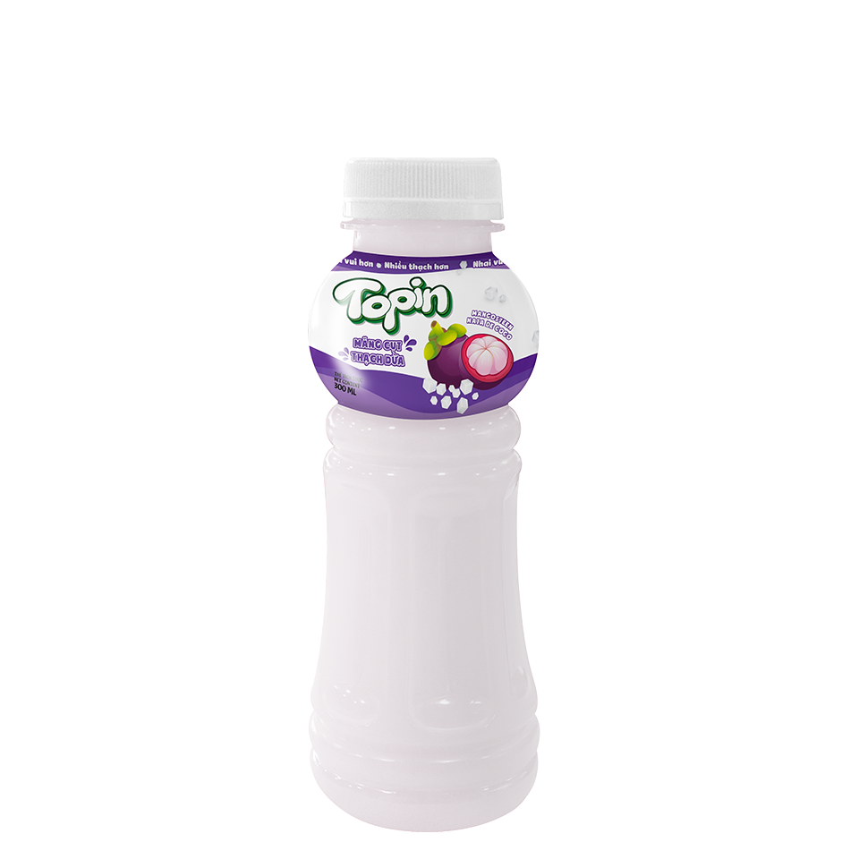 Nước Trái Cây Có Thạch Vị Măng Cụt Topin Chai 300ml