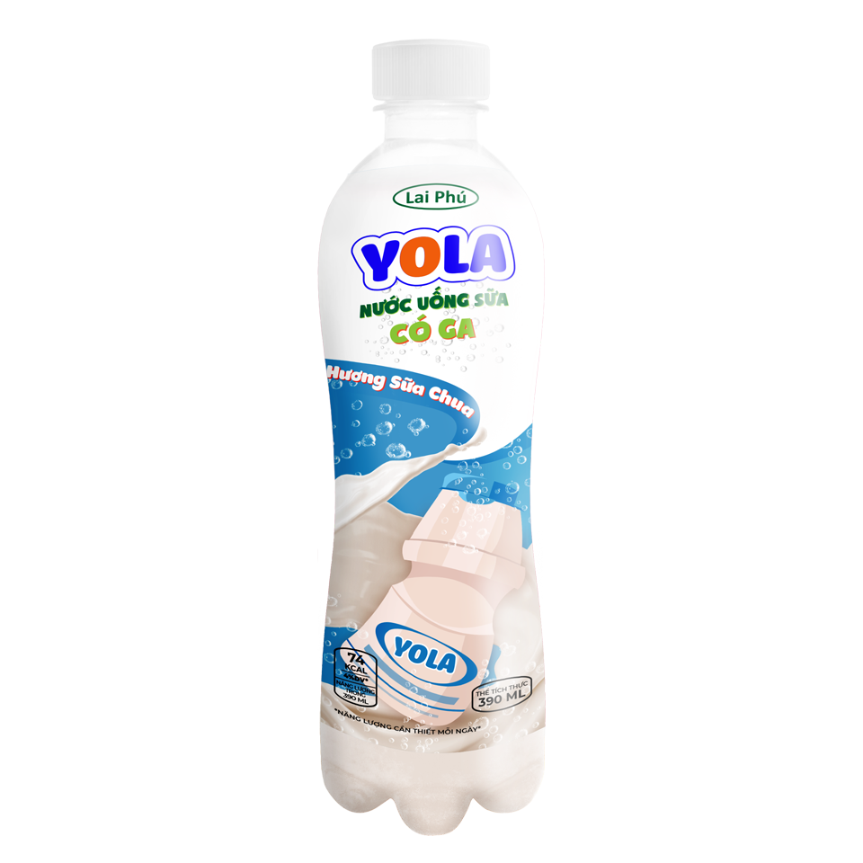 Nước Uống Sữa Có Ga Hương Sữa Chua YOLA Chai 390ml