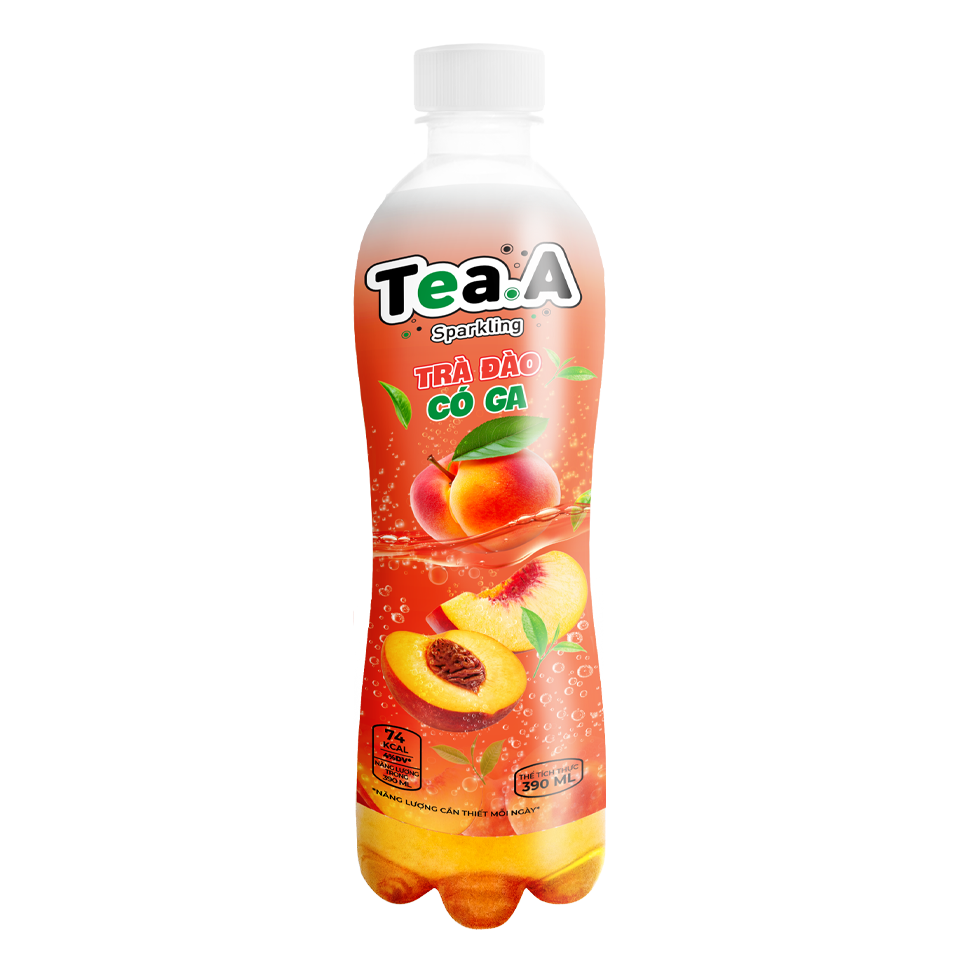 Trà Đào Có Ga Tea.A Sparkling Chai 390ml